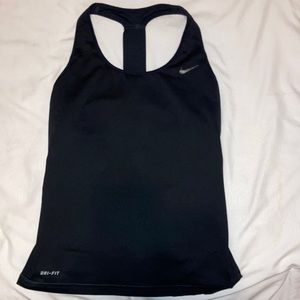 Black Nike tank with built-in sports bra